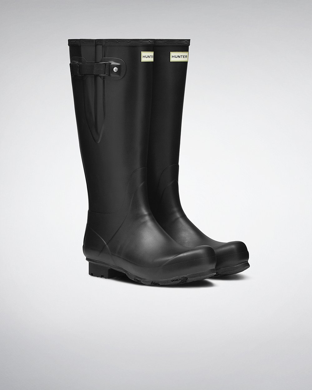 Mens Hunter Norris Field Side Adjustable - Tall Rain Boots Black - 7964-LAYQP